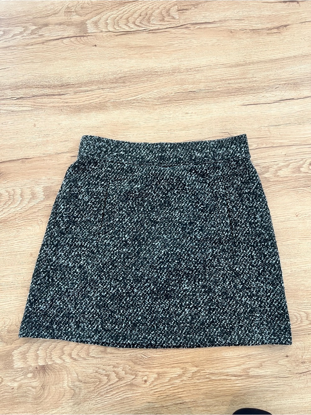LOFT Black and White Tweed Mini Skirt